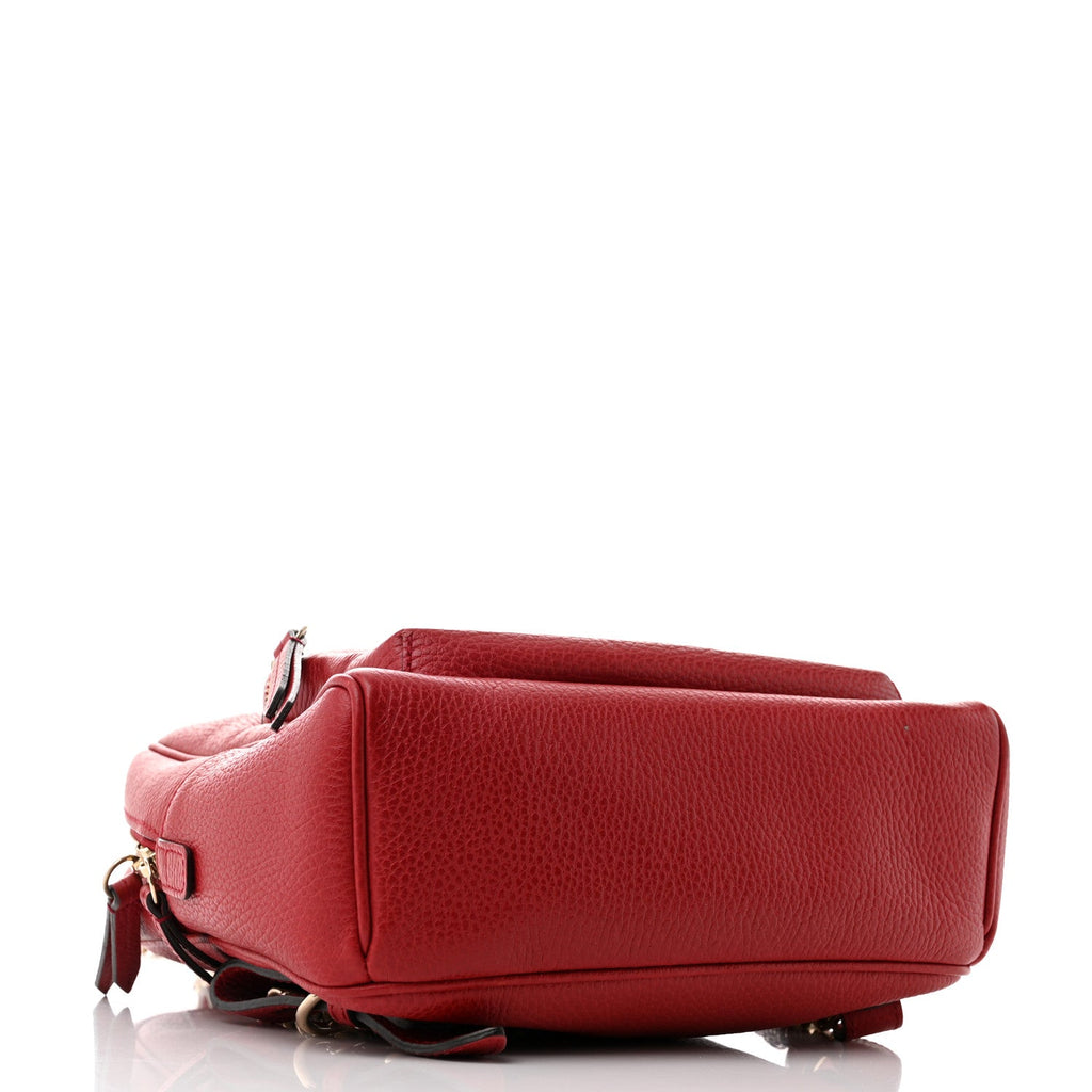 Pebbled Calfskin Soho Chain Backpack Hibiscus Red
