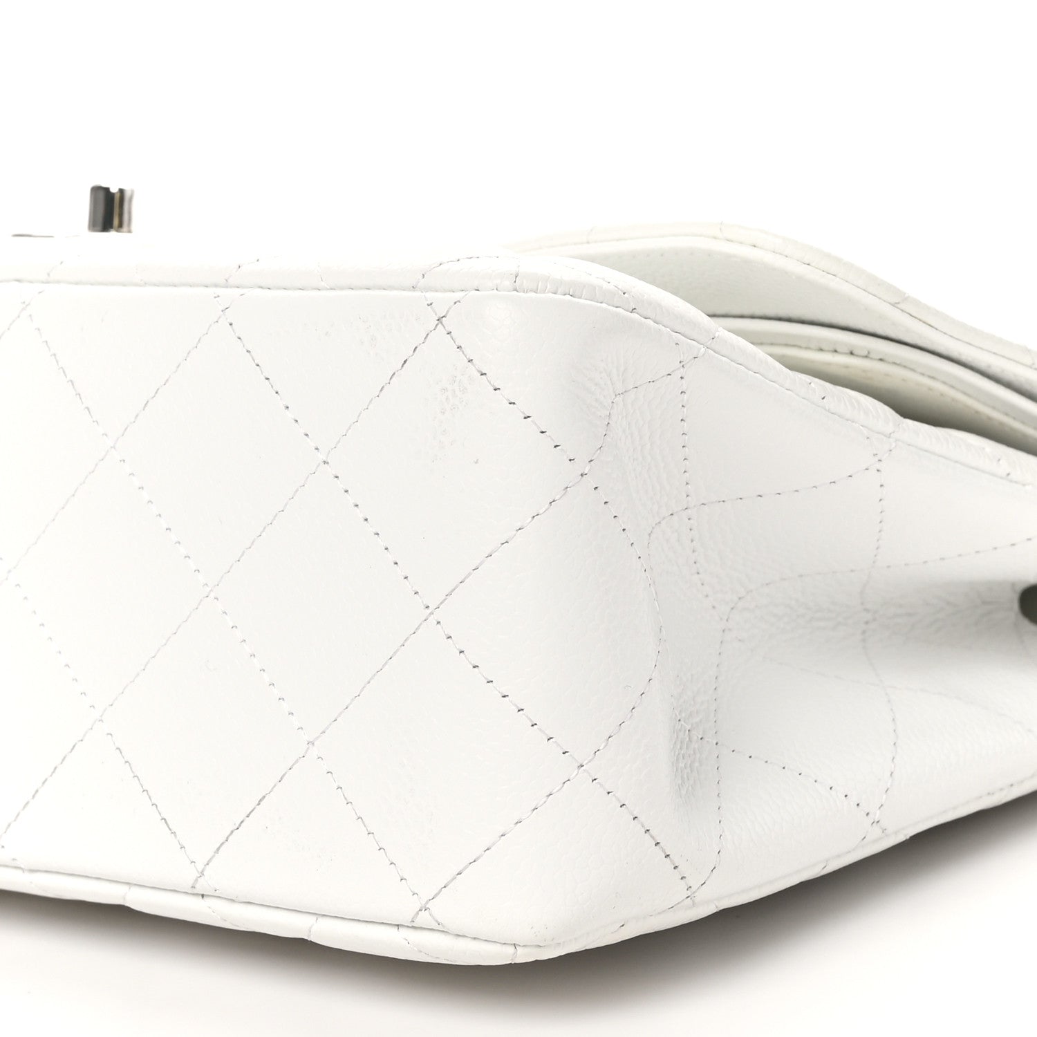 Caviar Quilted Jumbo Double Flap White