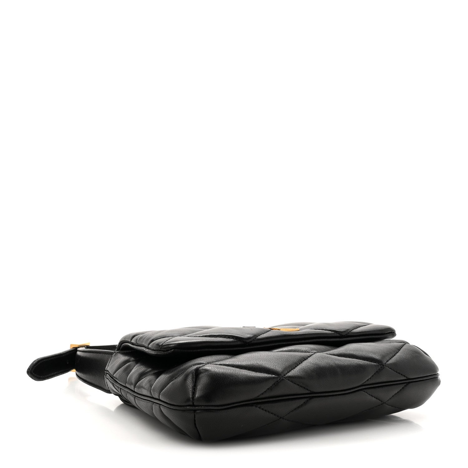 Lambskin Quilted Le 57 Diamond Shoulder Bag Black
