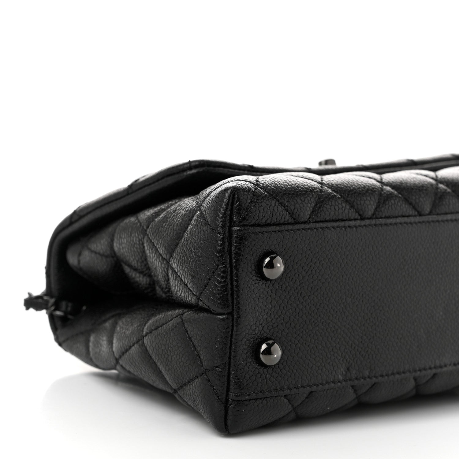 Caviar Quilted Mini Coco Handle Flap So Black