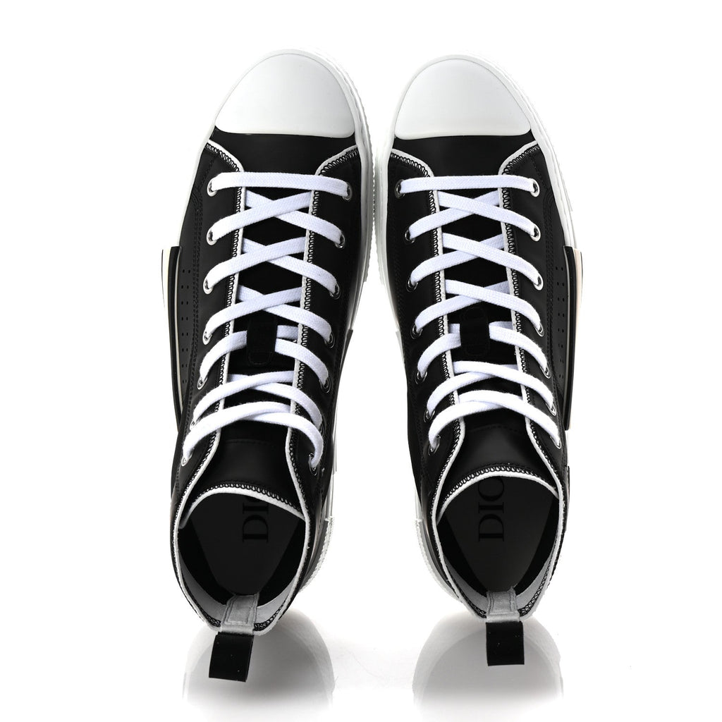 Nylon Calfskin Mens B23 High Top Sneakers 42 Black