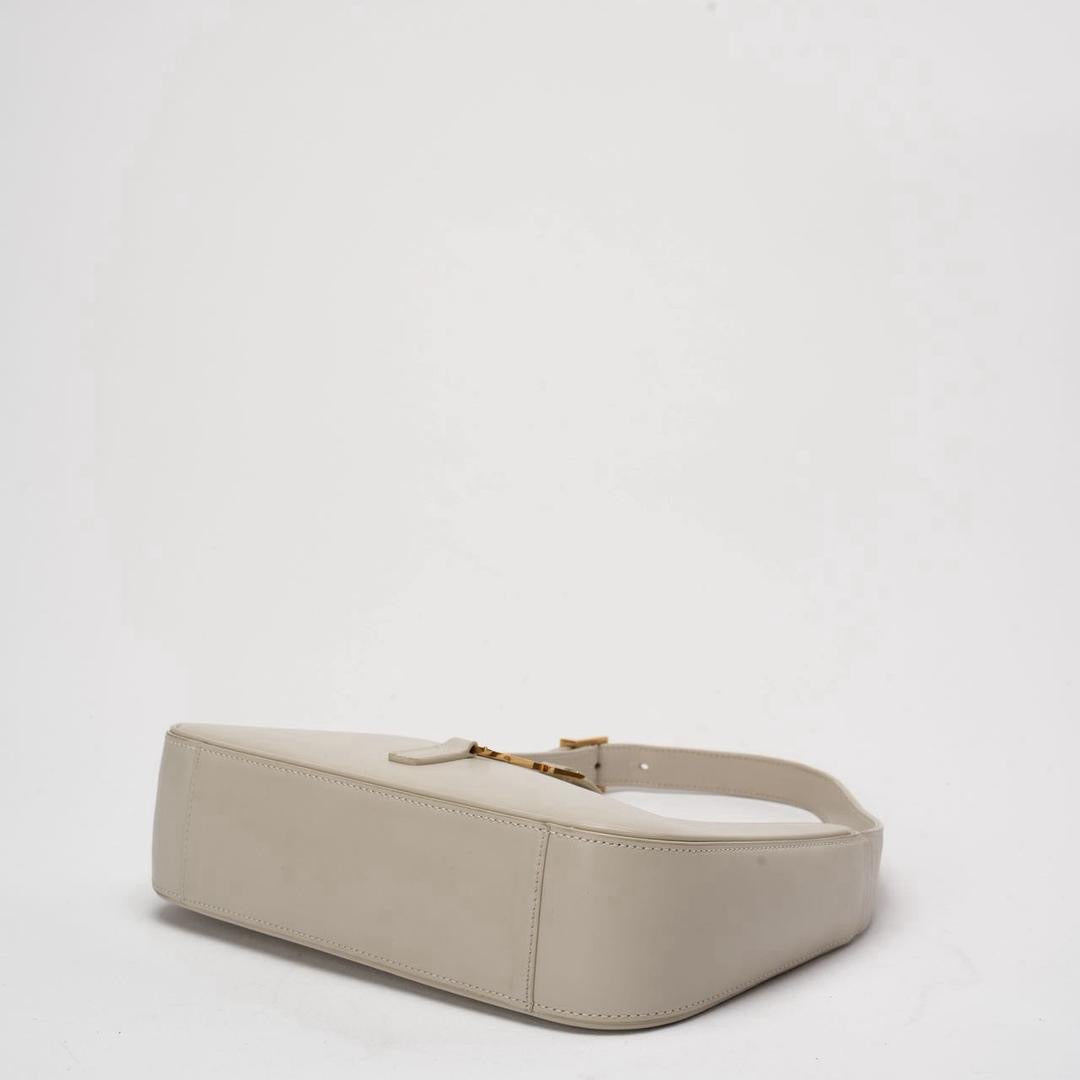 Saint Laurent Paris Le 5 to 7 White Smooth Leather Bag