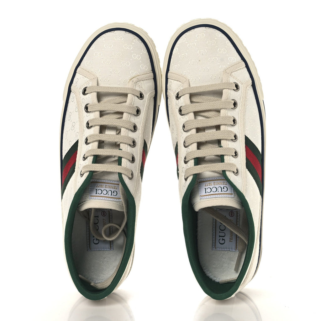 Jacquard Mini GG Monogram Web Womens 1977 Tennis Sneakers 40.5 White