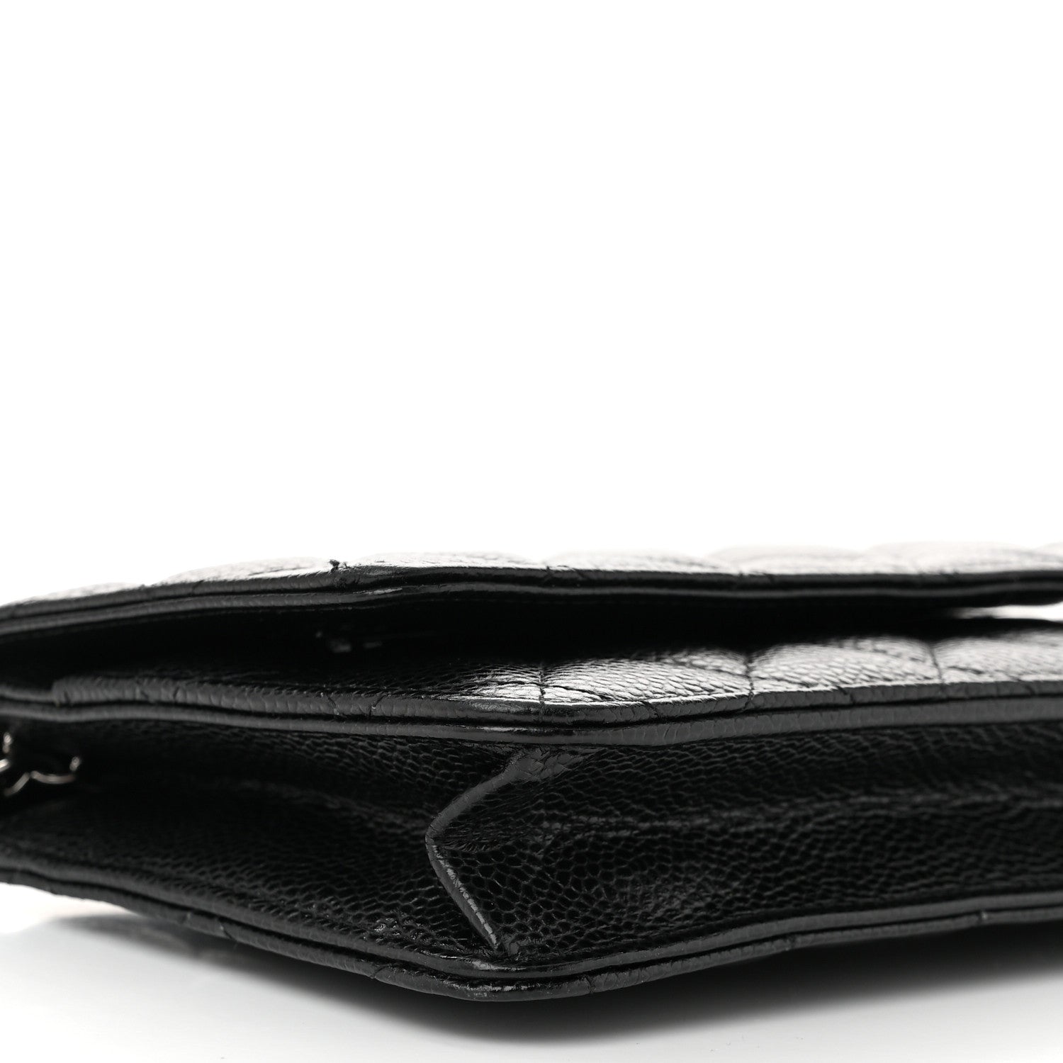 Caviar Quilted Wallet on Chain WOC Black