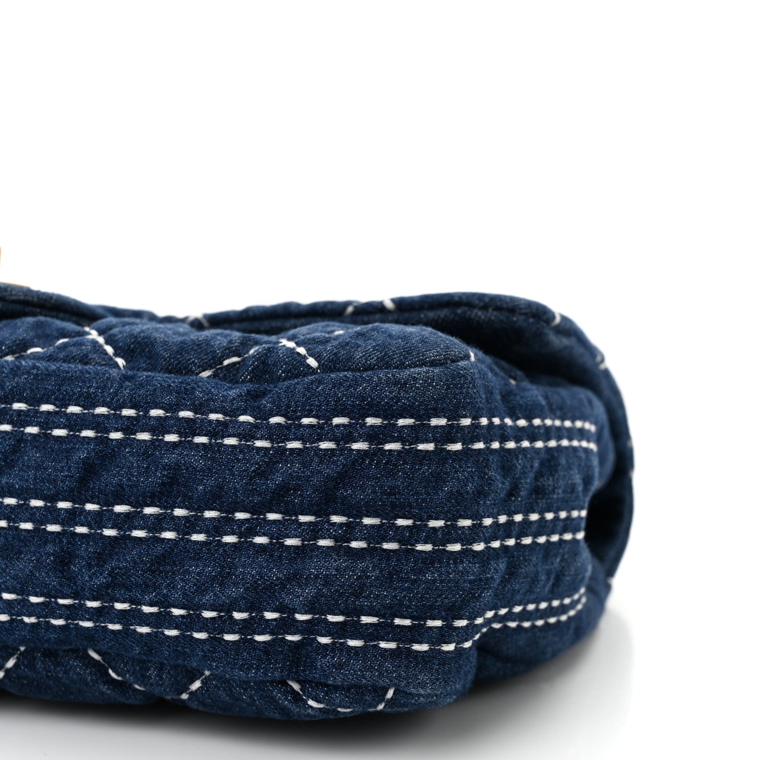 Denim Quilted Medium Denim Trip Single Flap Blue