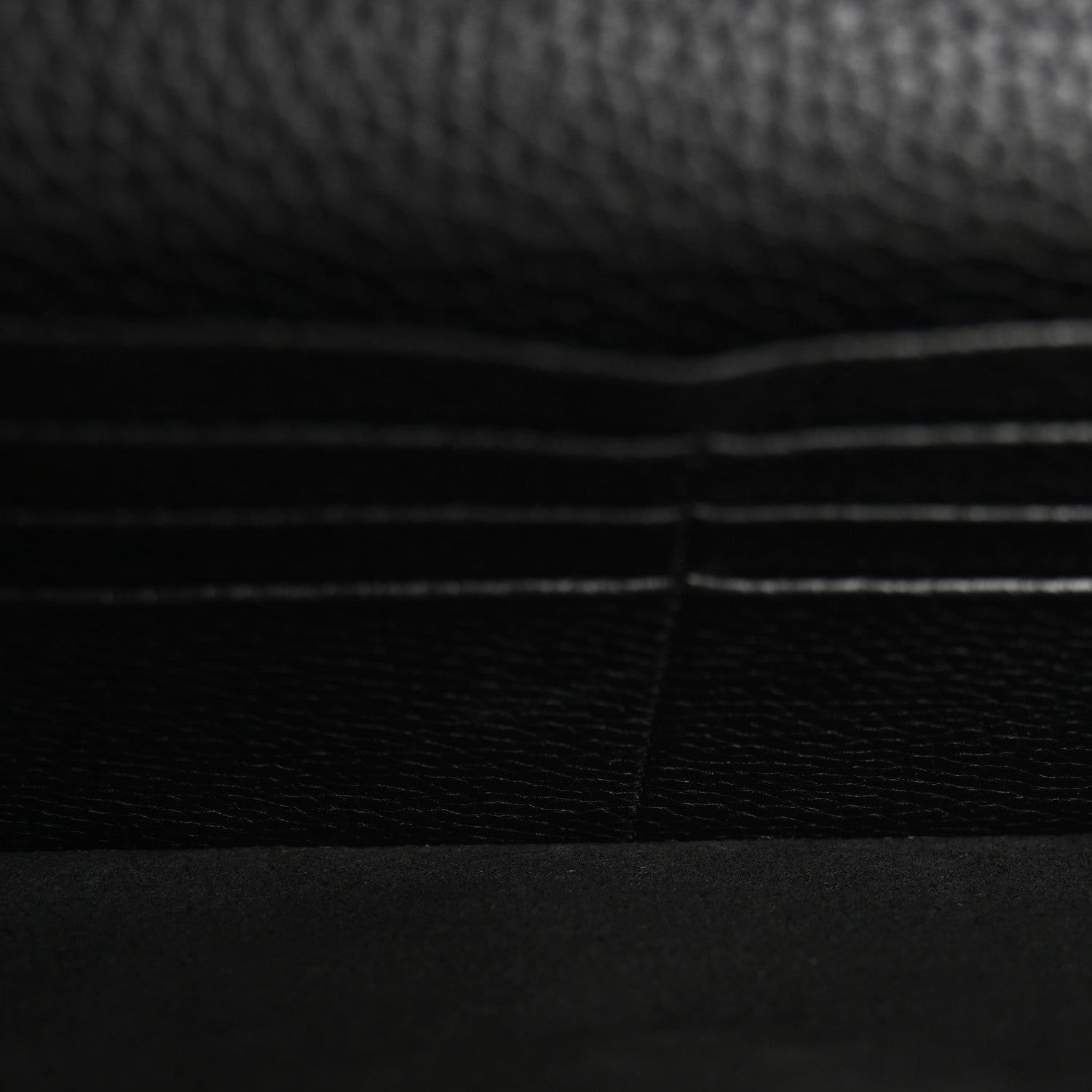 Grained Calfskin Rockstud Flap Wallet On Chain Black