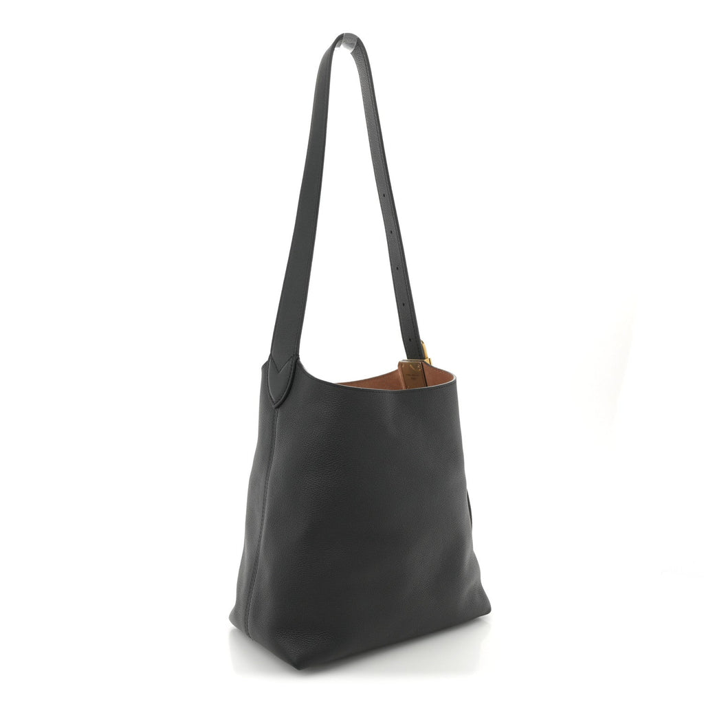 Grained Calfskin Low Key Hobo PM Black