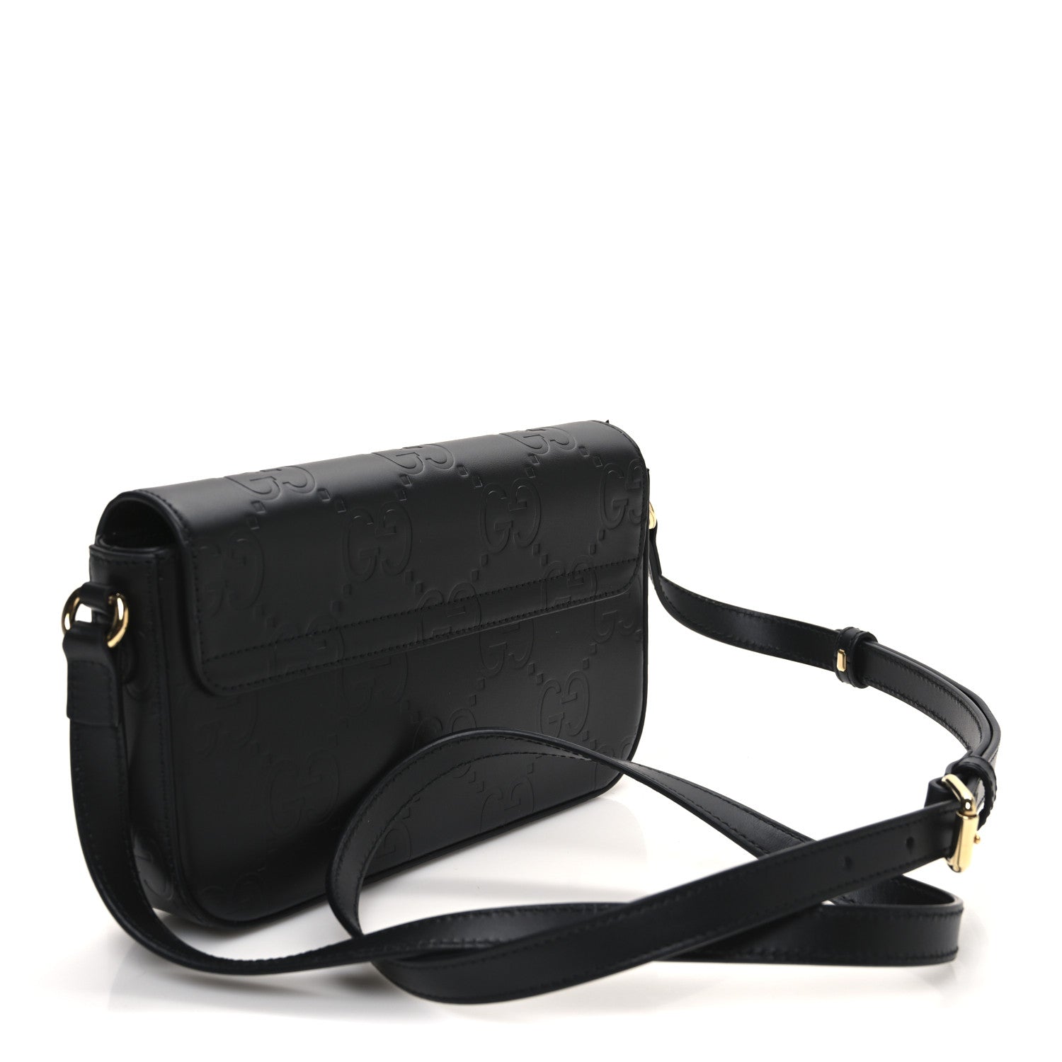 Gilbert Calfskin GG Super Mini Shoulder Bag Black