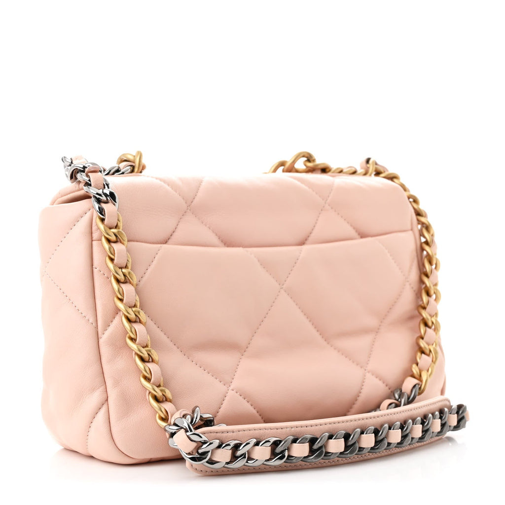 Lambskin Quilted Medium Chanel 19 Flap Pink