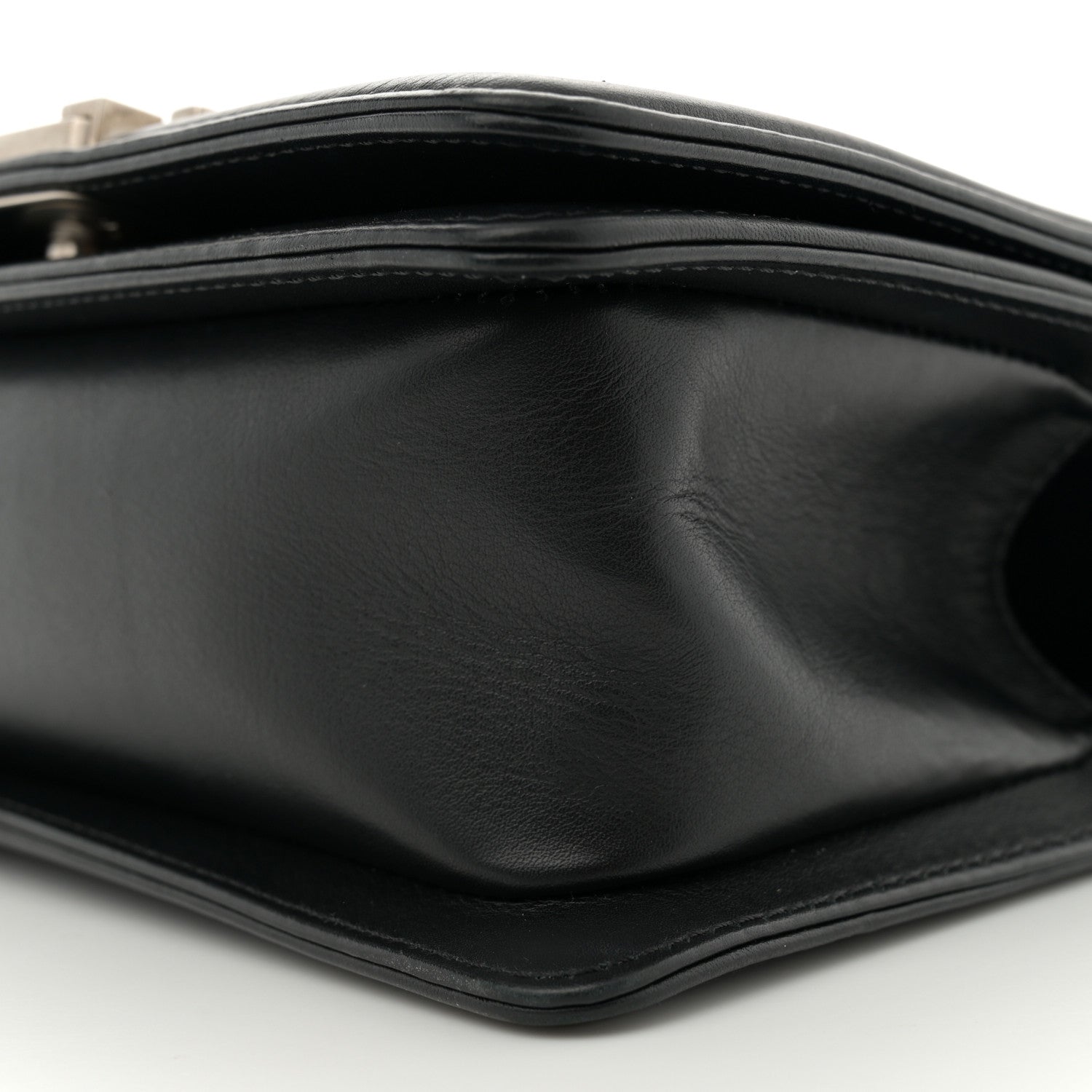 Matte Snakeskin Calfskin Small Boy Flap Black