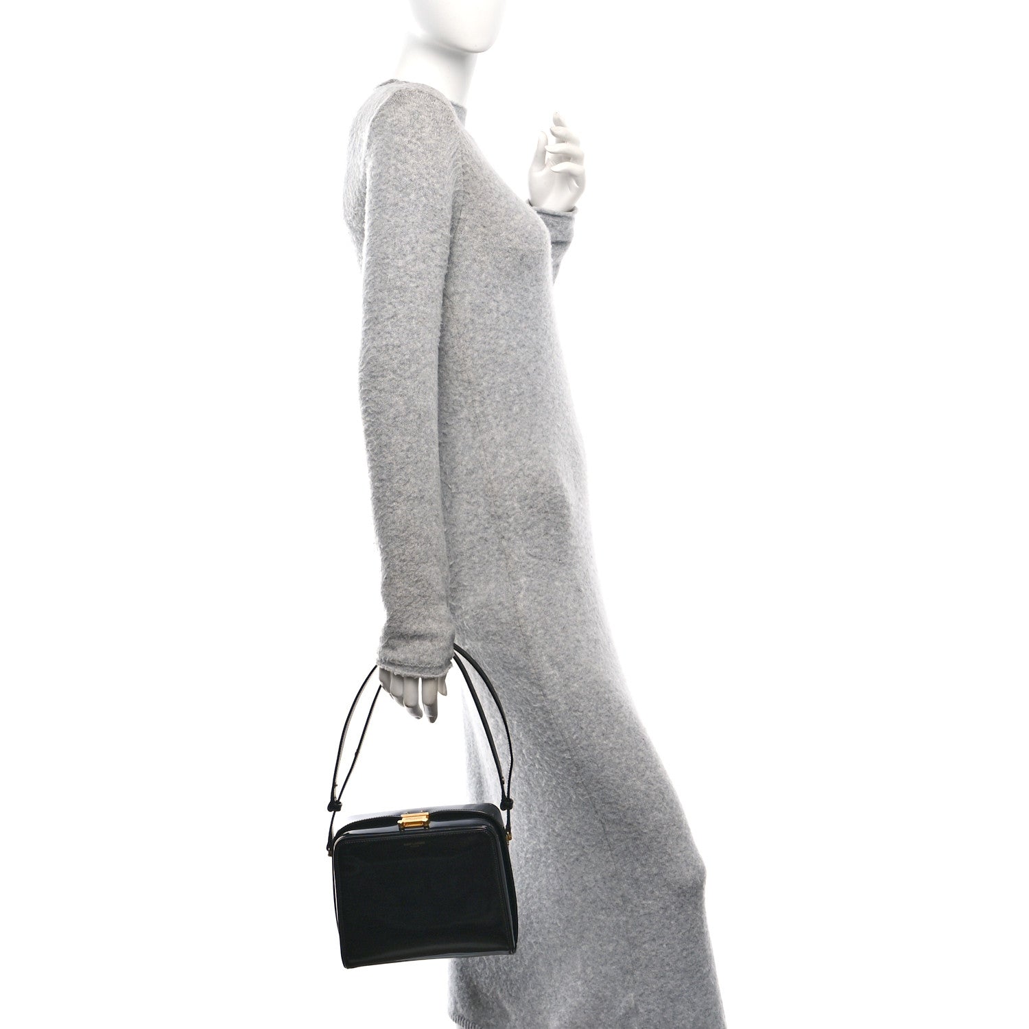 Brushed Calfskin Anais Shoulder Bag Black