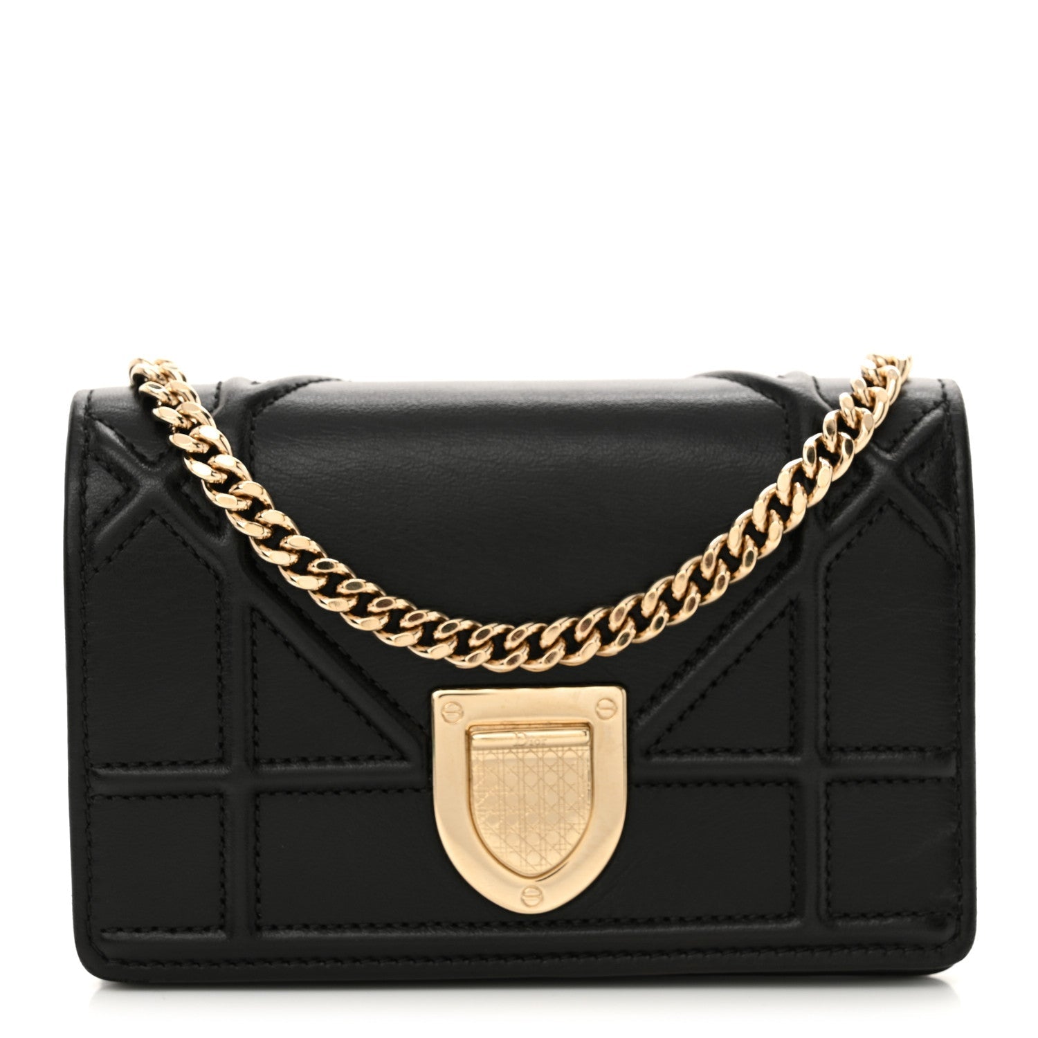 Lambskin Baby Diorama Flap Bag Black