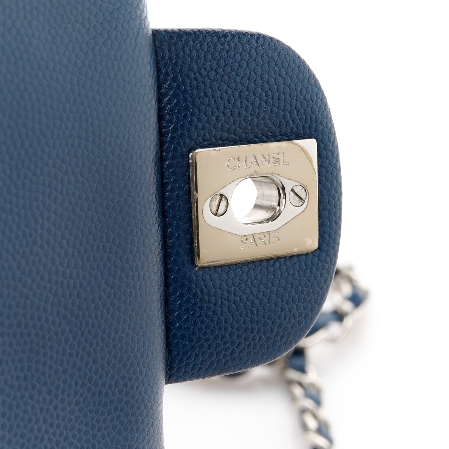 Caviar Quilted Mini Square Flap Navy