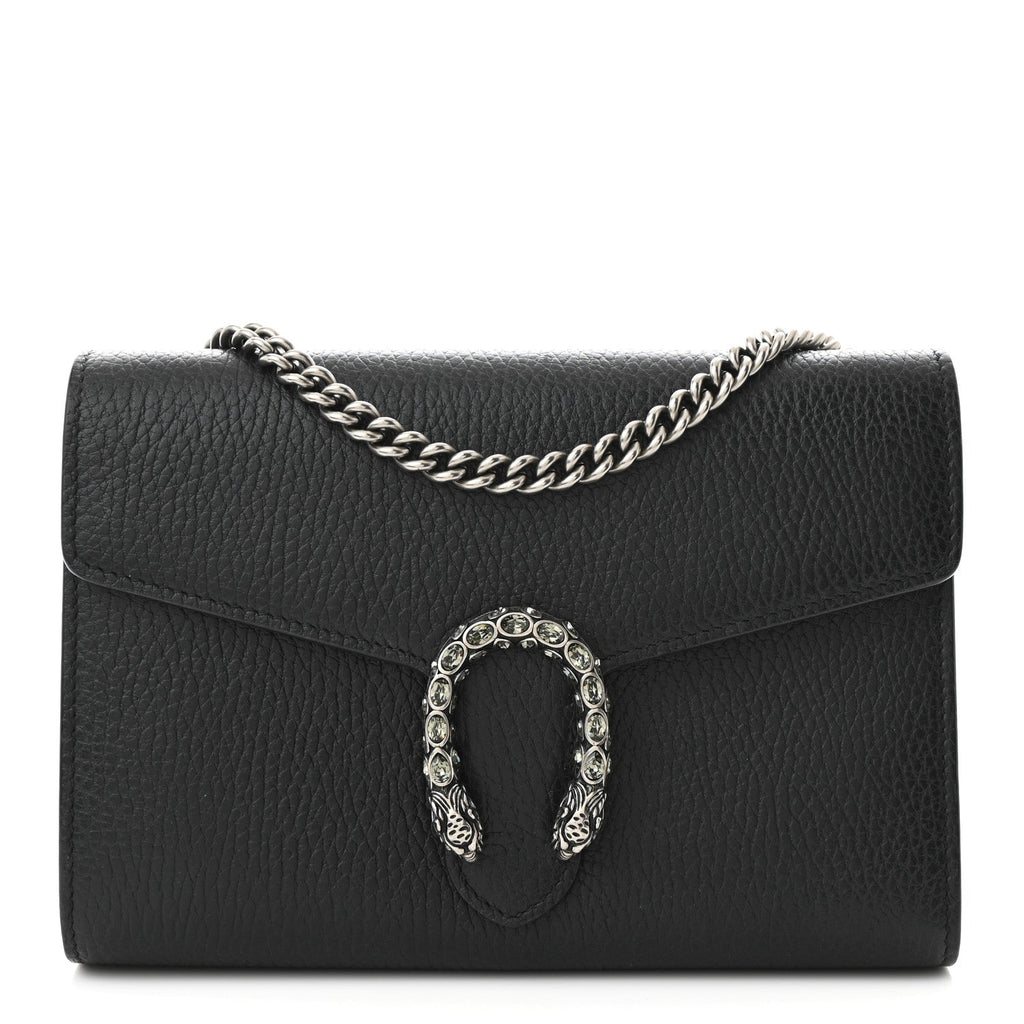 Calfskin Mini Dionysus Chain Wallet Black