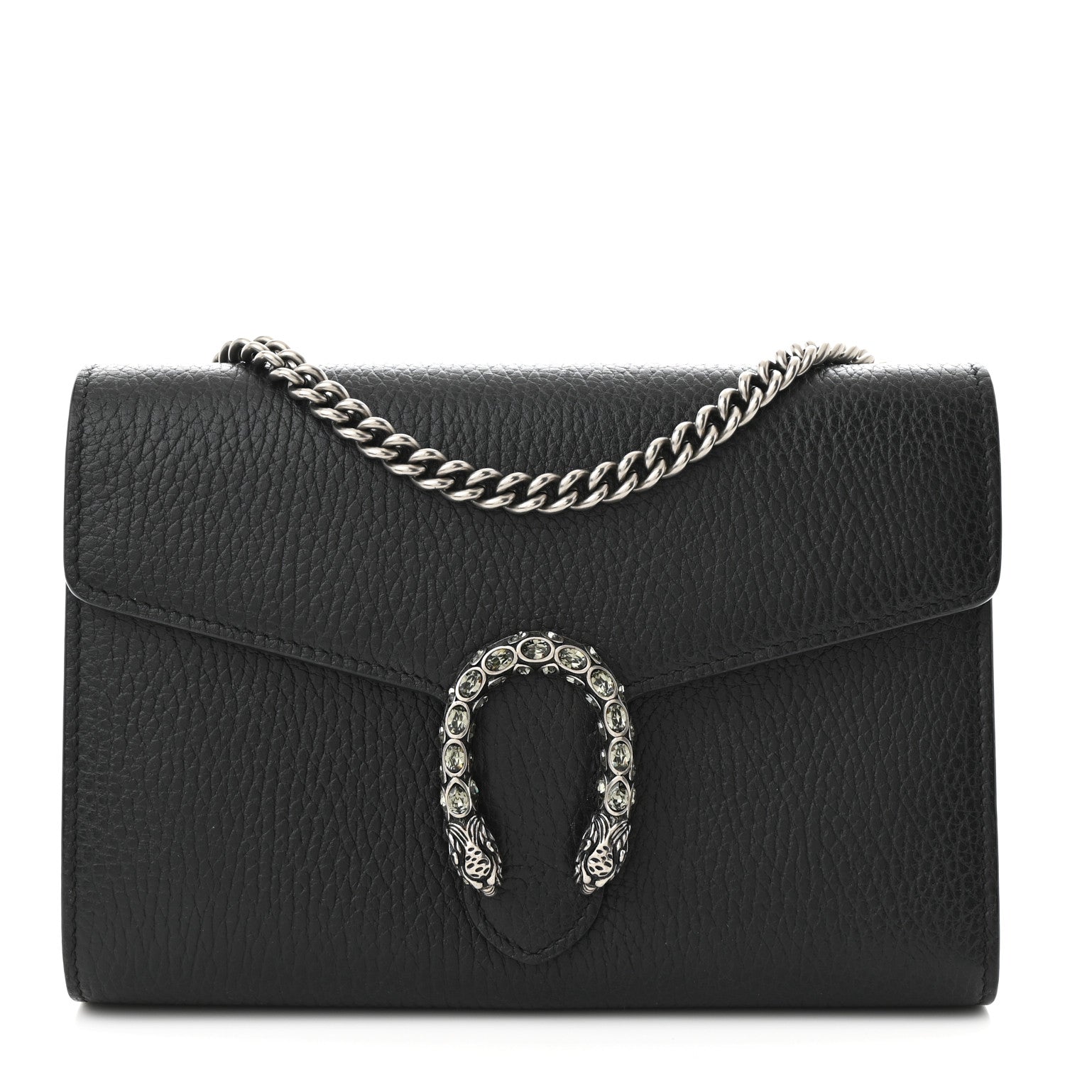 Calfskin Mini Dionysus Chain Wallet Black