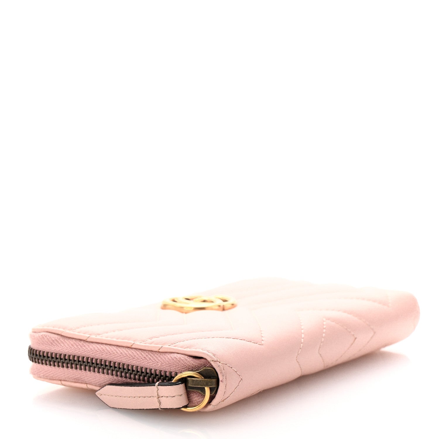 Calfskin Matelasse GG Marmont Zip Around Wallet Perfect Pink
