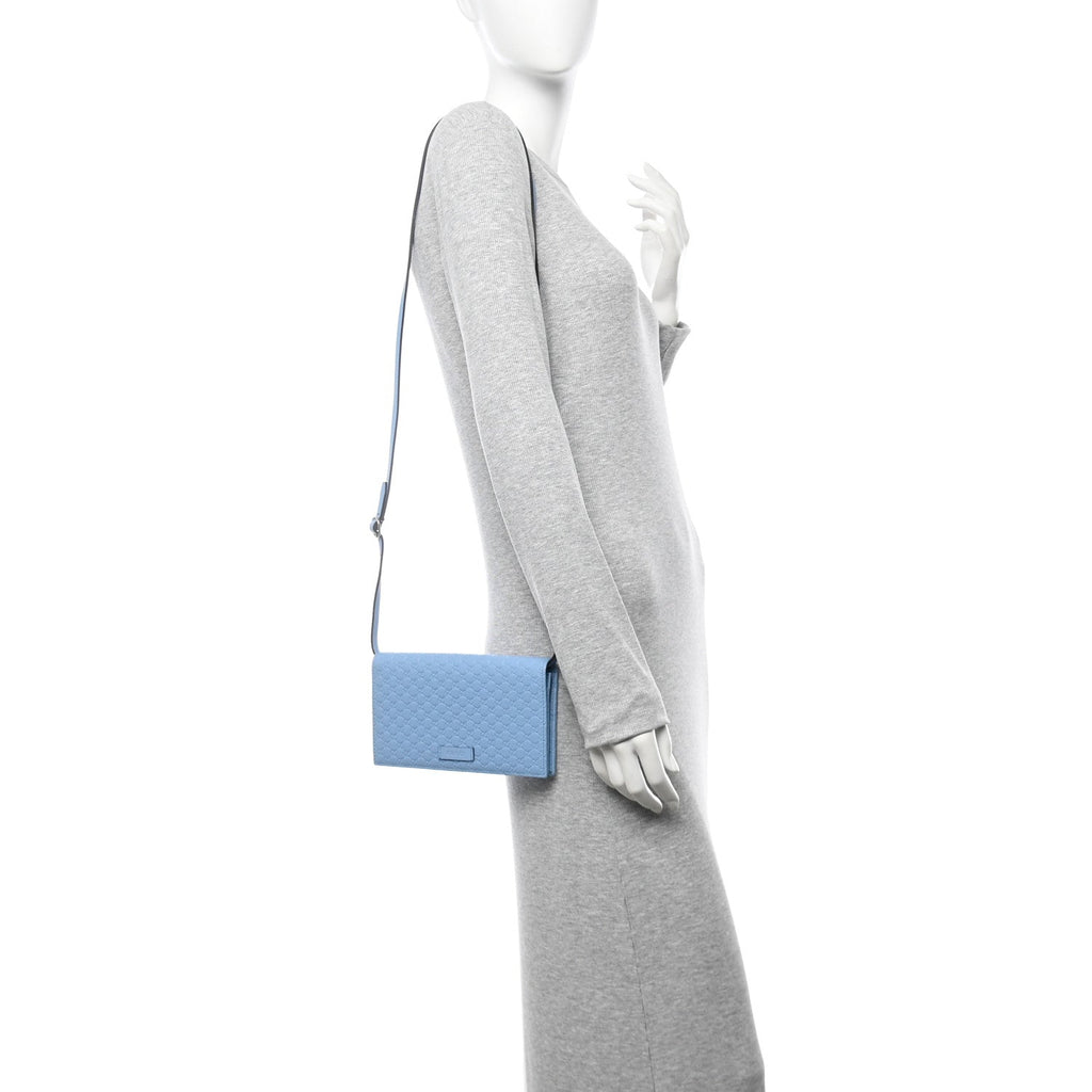 Microguccissima Crossbody Wallet Mineral Blue