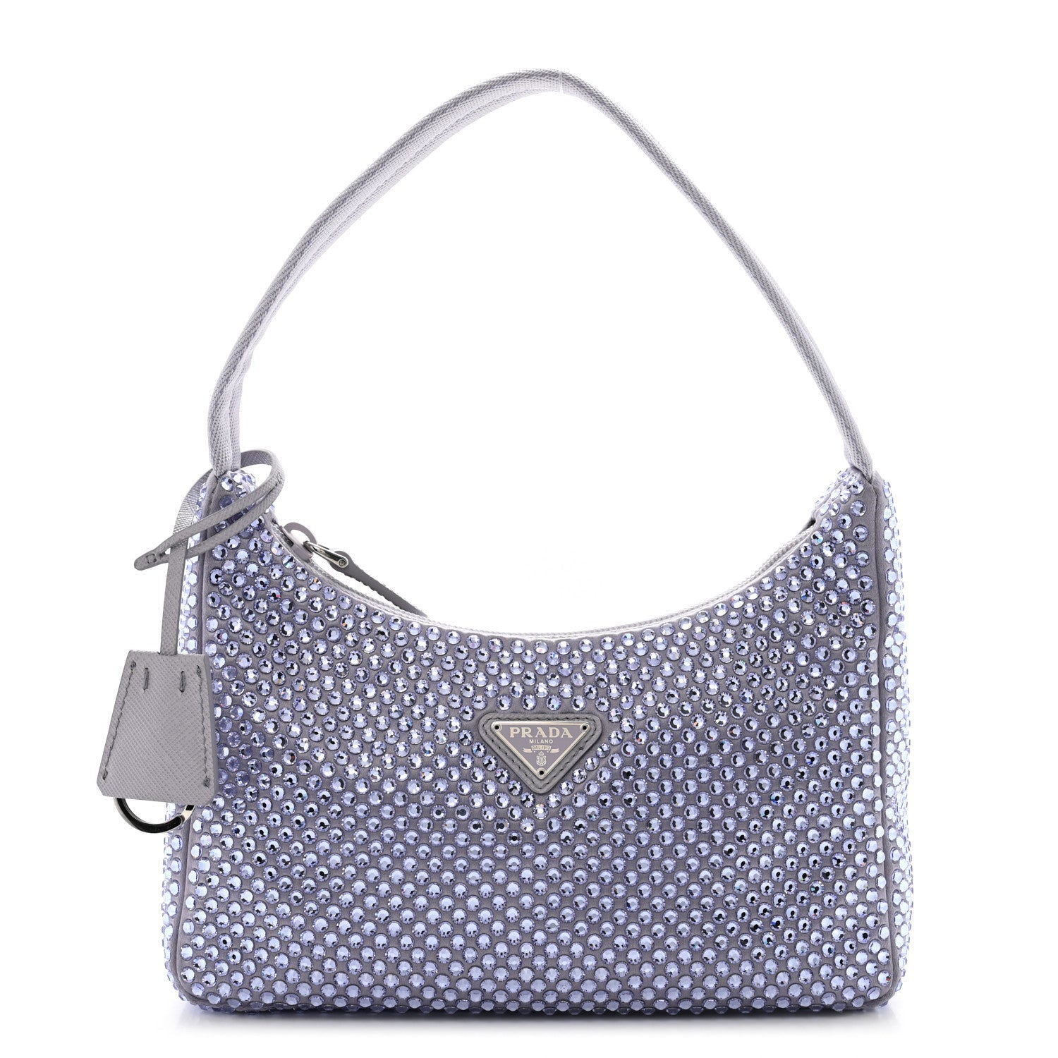 Satin Crystal Mini Re-Edition 2000 Bag Glicine