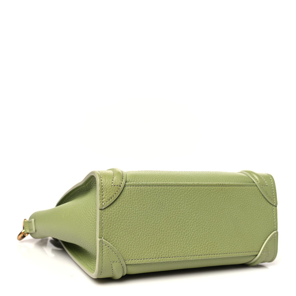Drummed Calfskin Nano Luggage Green
