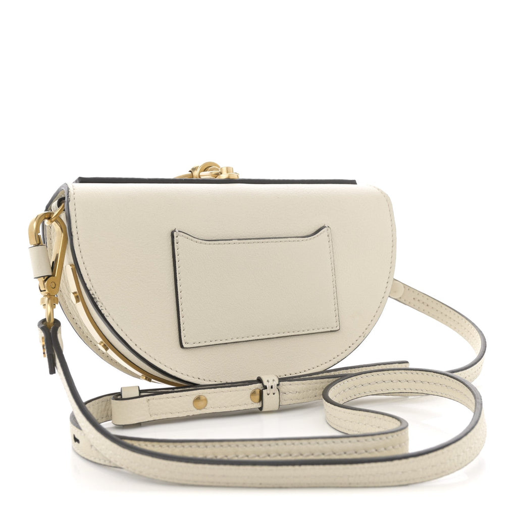 Calfskin Small Nile Bracelet Minaudiere Bag Off White
