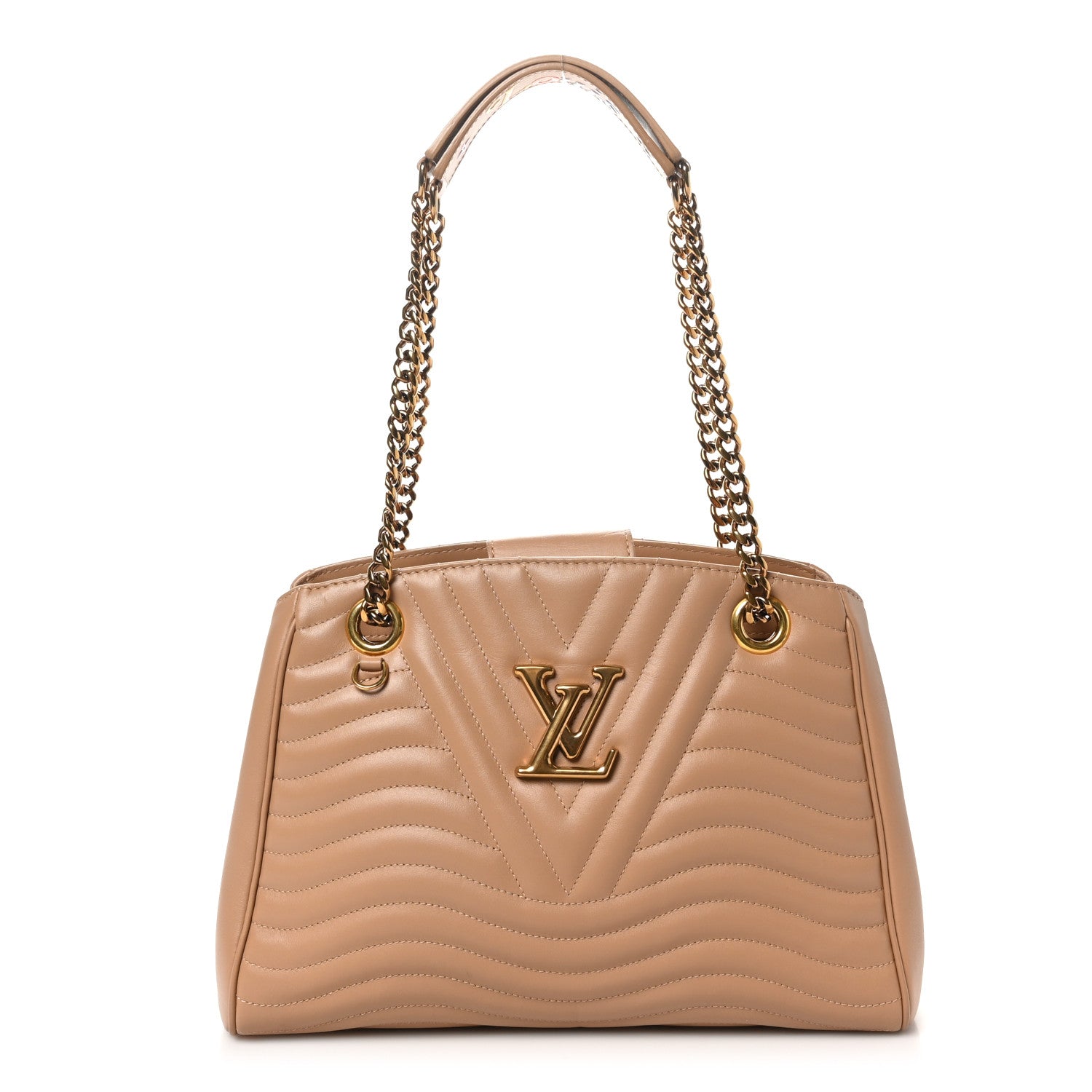 Calfskin New Wave Chain Tote Noisette