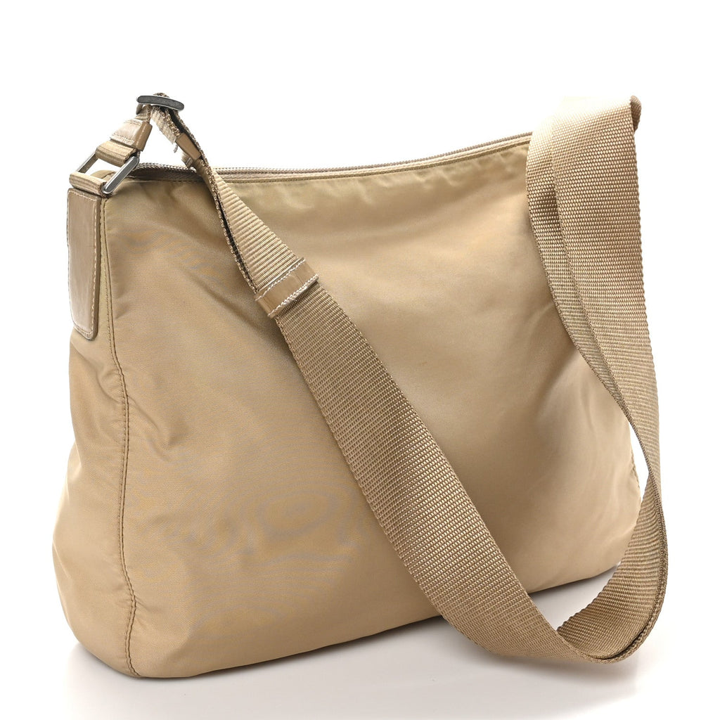 Nylon Tessuto Vela Messenger Bag Beige