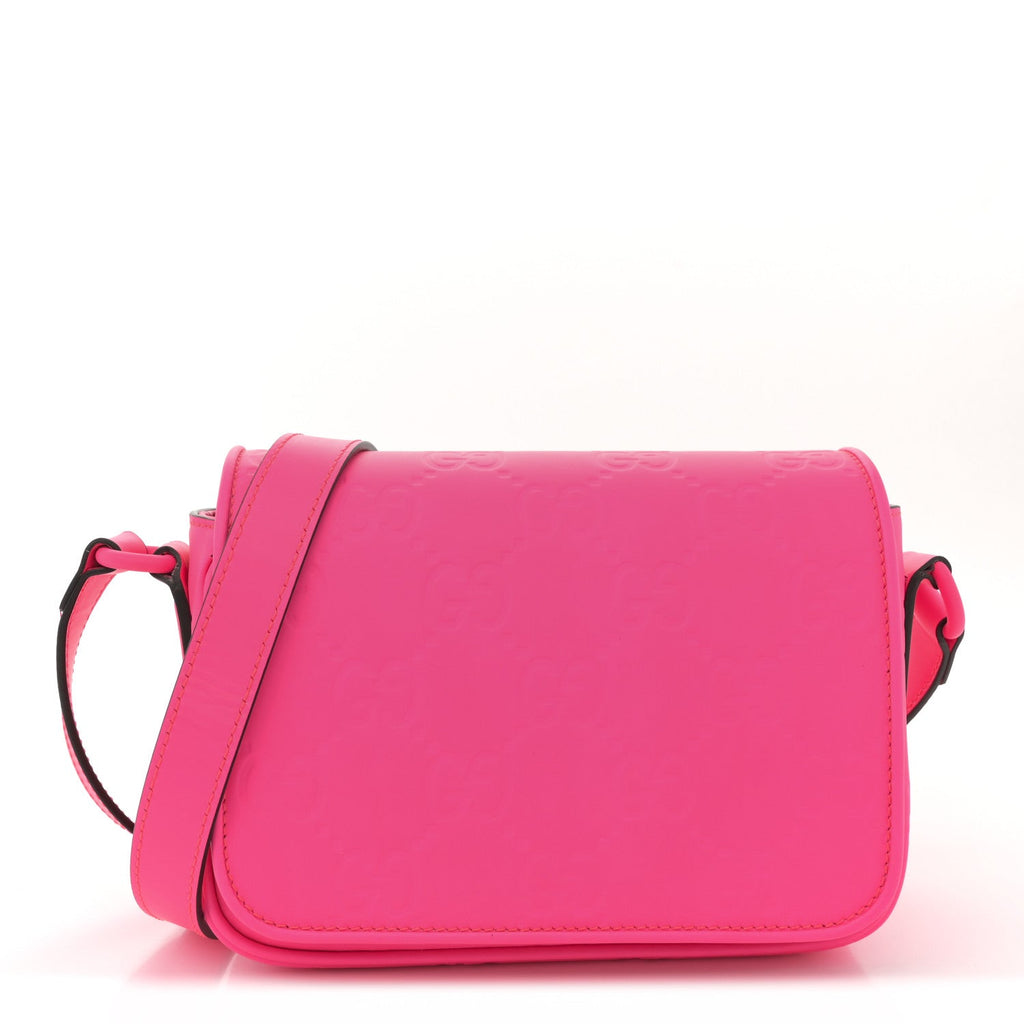 Calfskin GG Rubber Effect Super Mini Bag  Pink