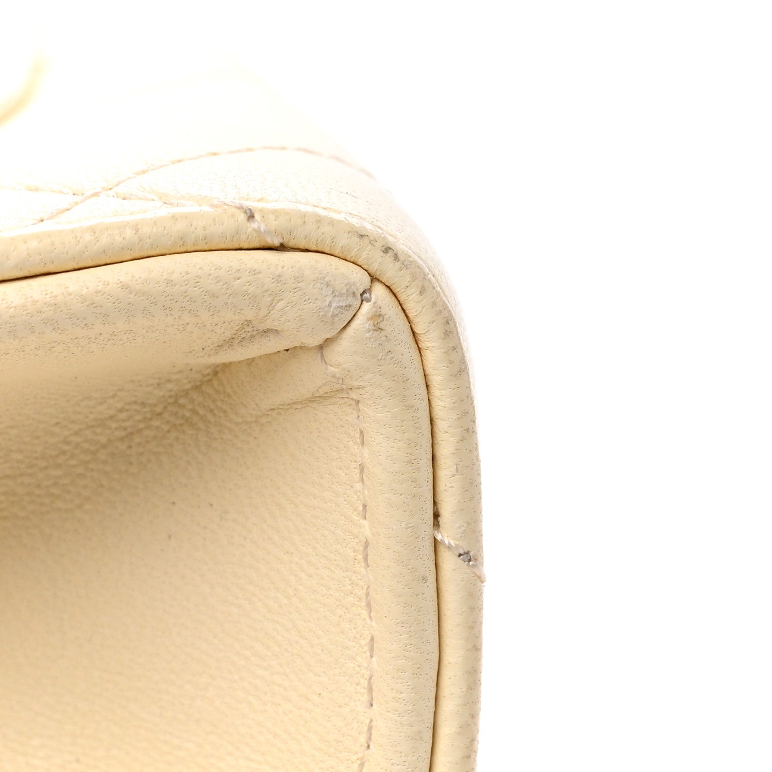 Lambskin Quilted Evening By The Sea Clutch  White