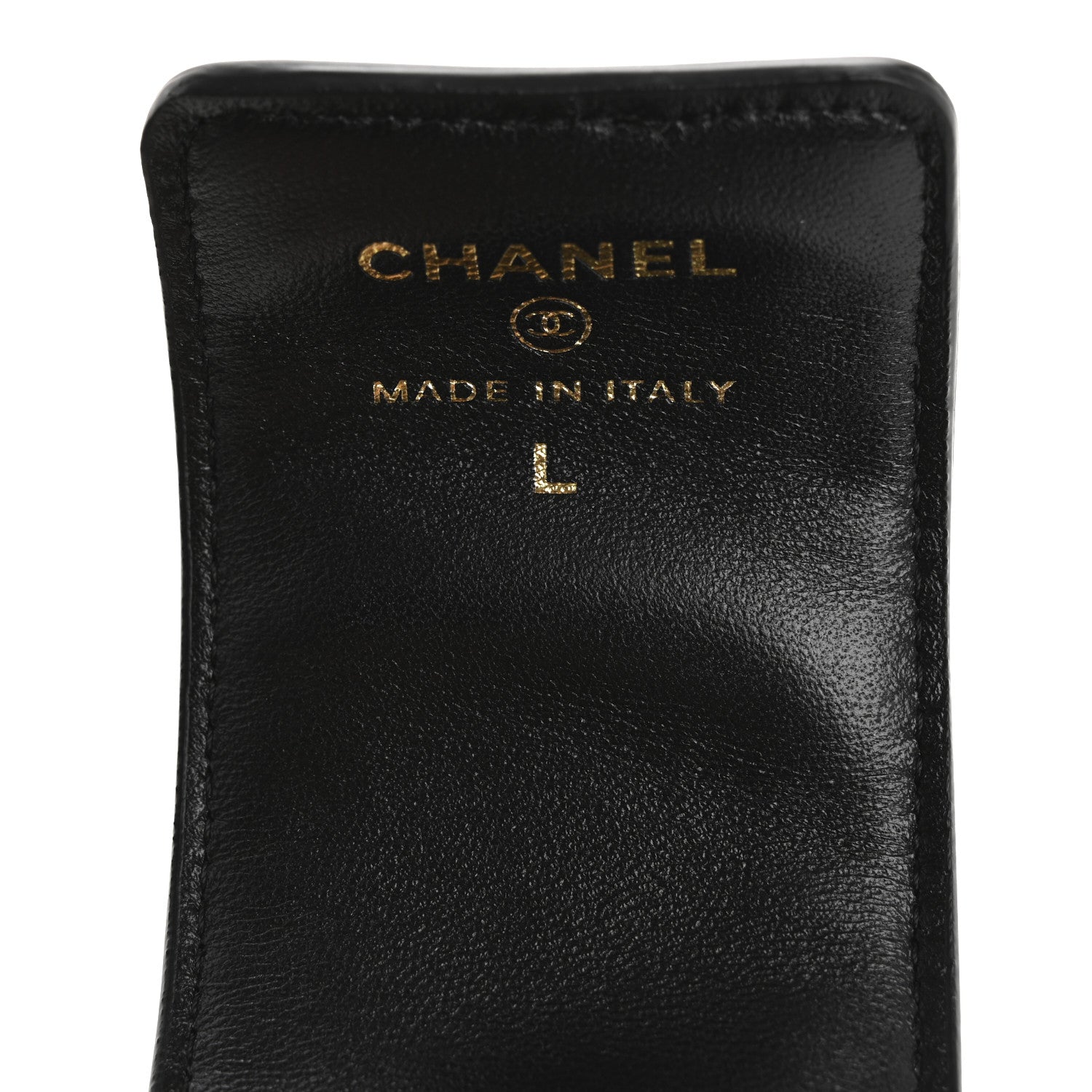 Lambskin Quilted Flap  Holder With Cuff Black