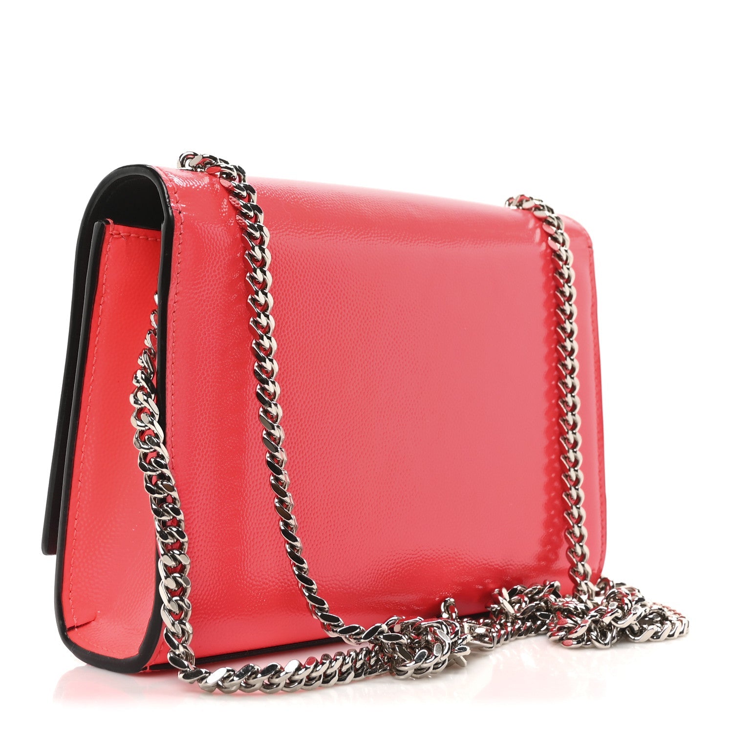 Patent Grain de Poudre Small Monogram Kate Satchel Neon Pink