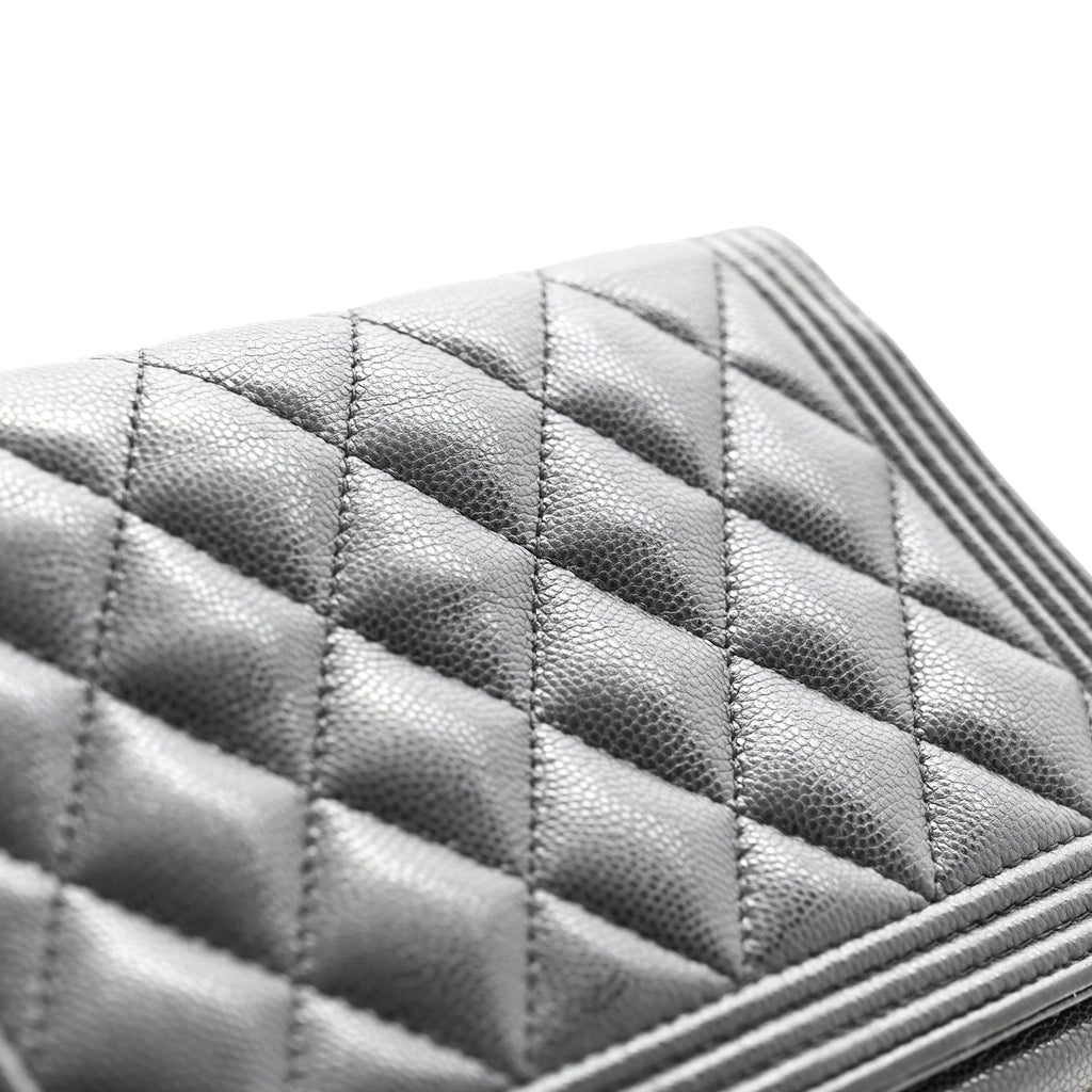 Caviar Quilted Boy Wallet On Chain WOC Black
