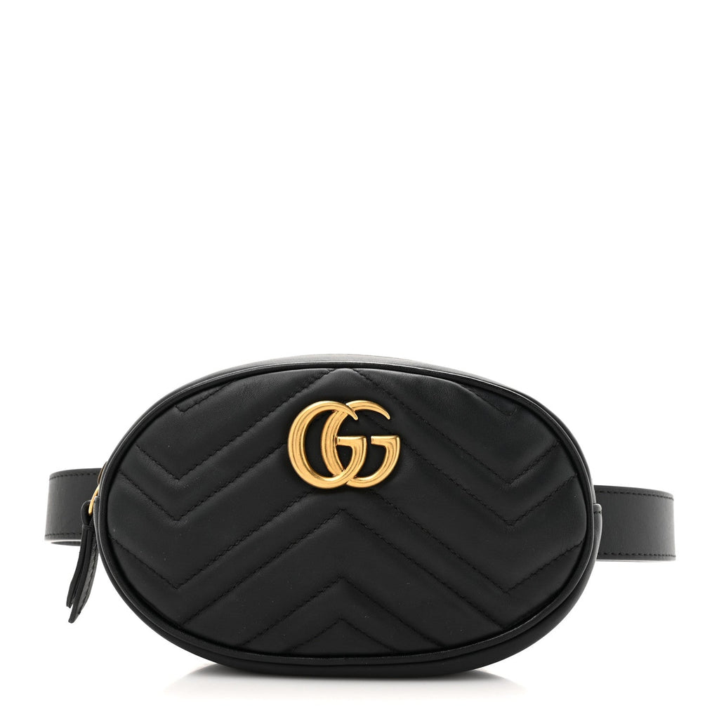 Calfskin Matelasse GG Marmont Belt Bag 95 38 Black