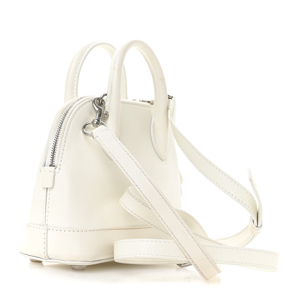 Grained Calfskin XXS Ville Top Handle Bag White Black