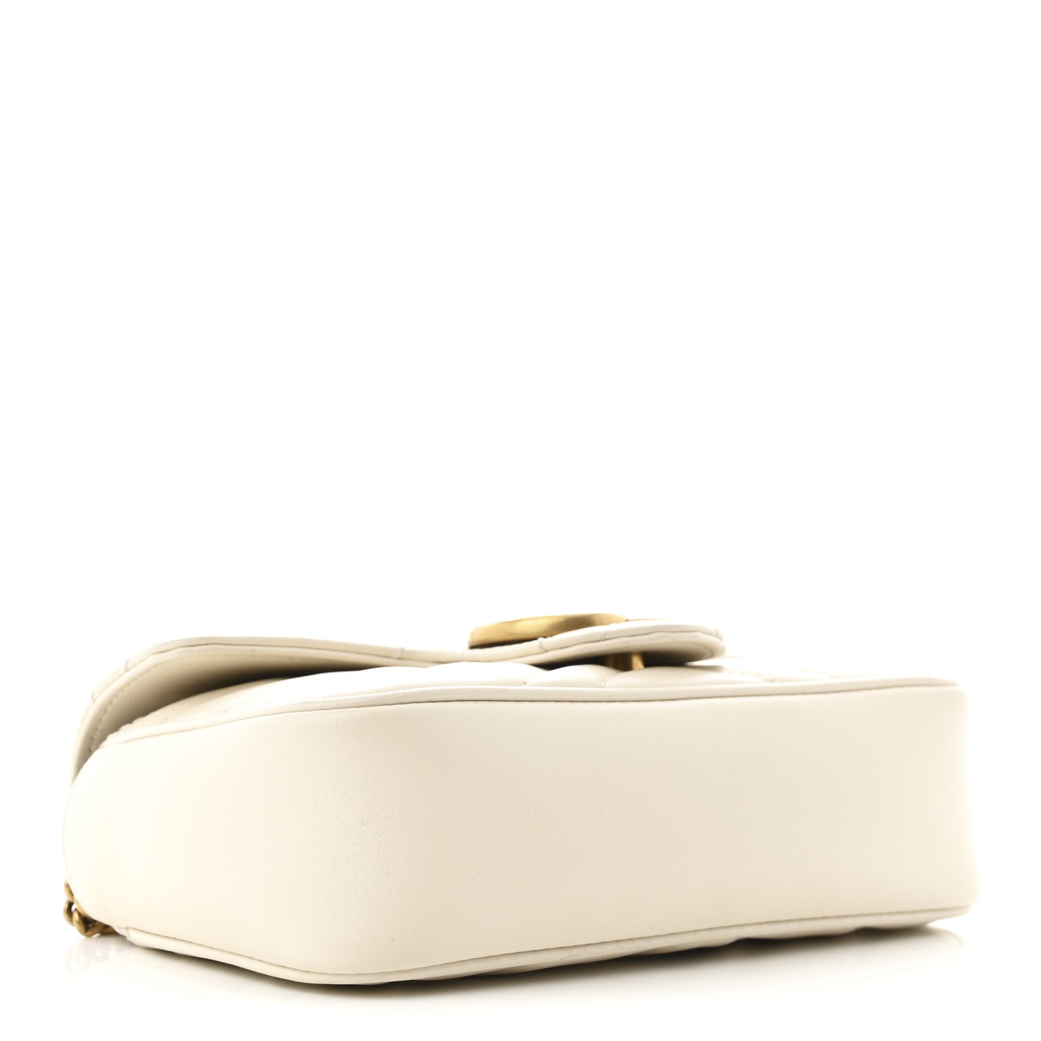 Calfskin Matelasse Super Mini GG Marmont Shoulder Bag White