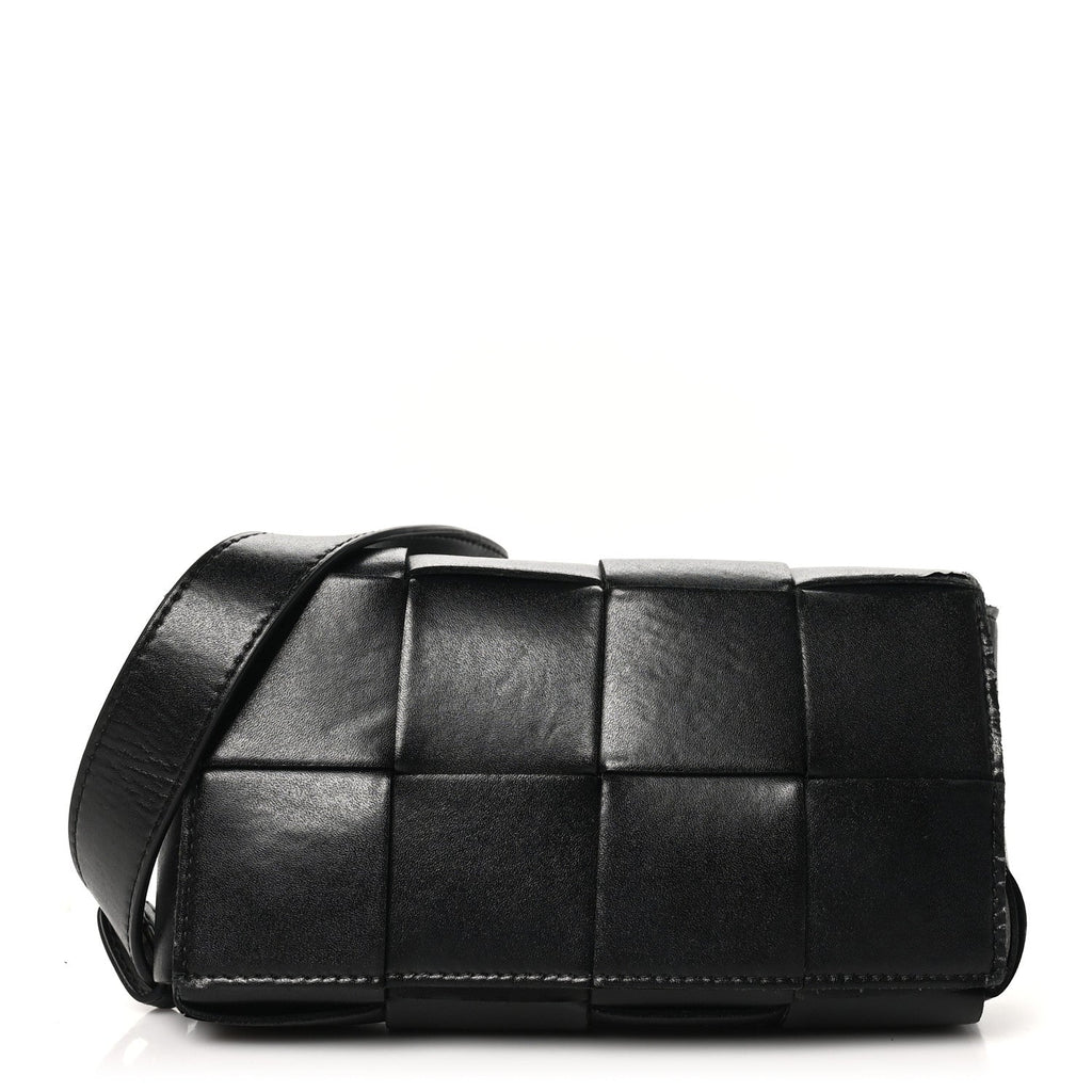 Nappa Maxi Intreccio The Belt Cassette Bag Black