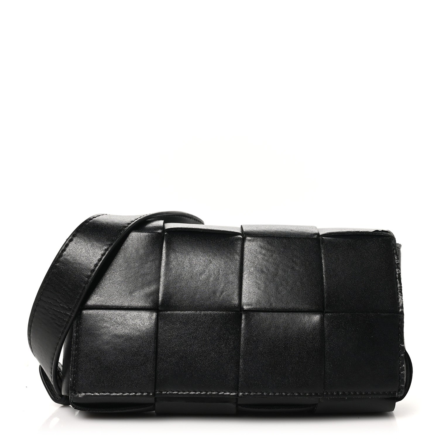 Nappa Maxi Intreccio The Belt Cassette Bag Black