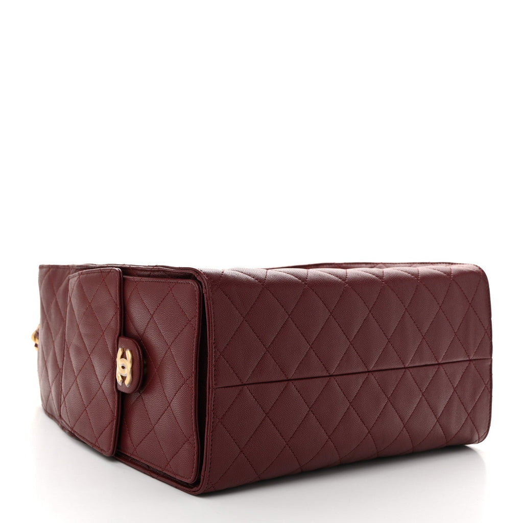 Caviar Quilted Medium Chanel 25 Handbag Burgundy