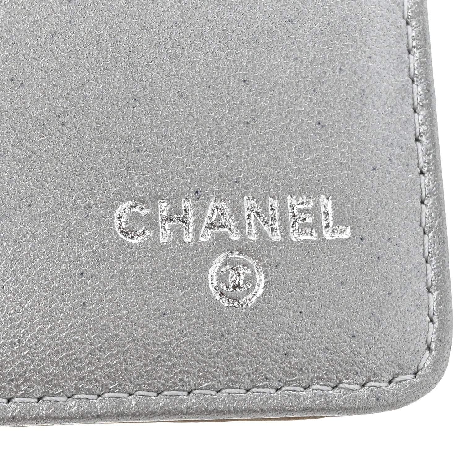 Lambskin Camellia Embossed Large Flap Wallet Gold