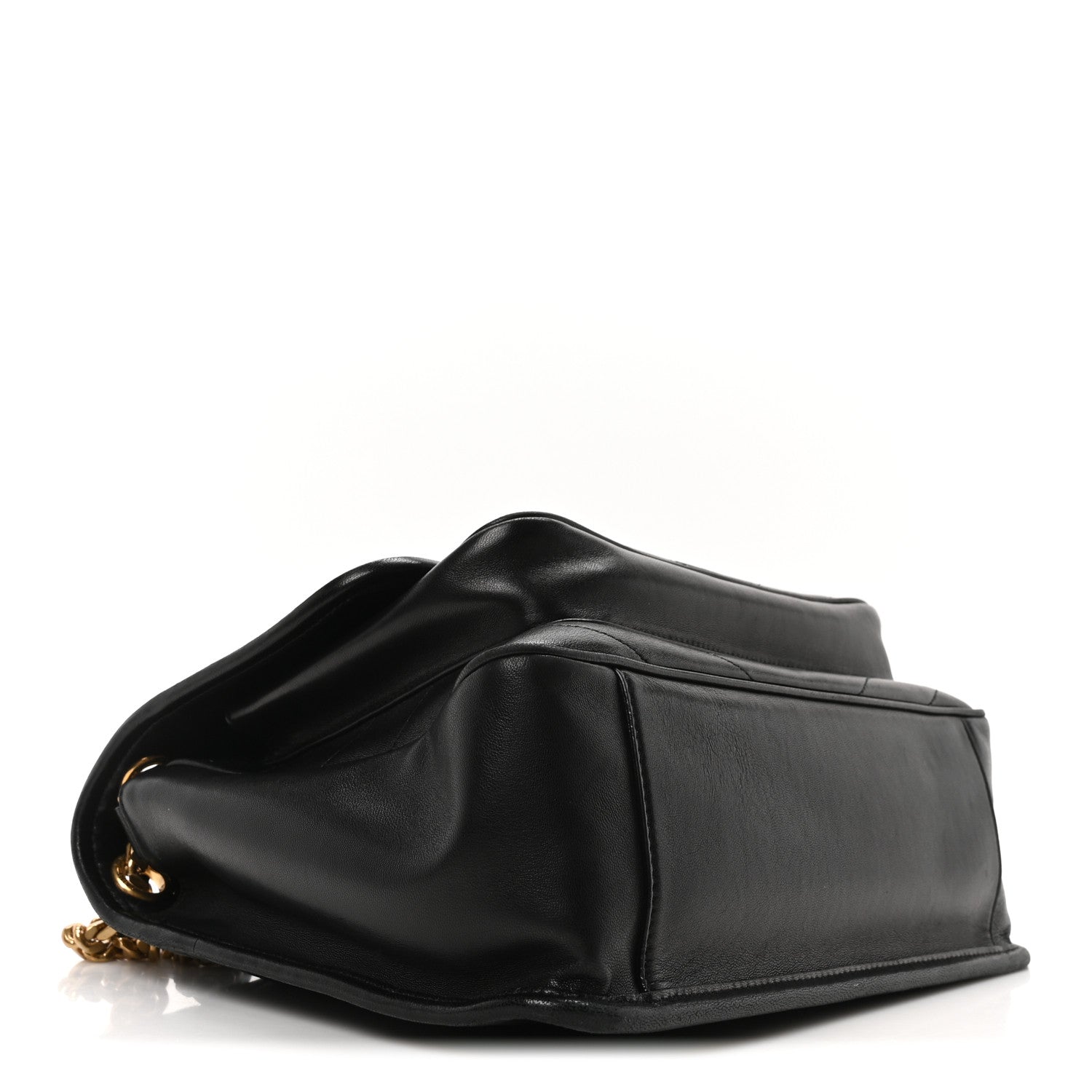Lambskin Matelasse Monogram Medium Niki Chain Satchel Black