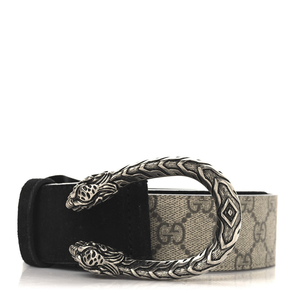 GG Supreme Monogram Suede Dionysus 40mm Belt 85 34 Beige Black