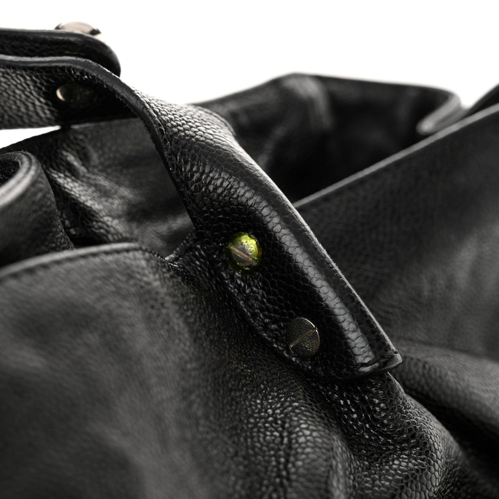 Glazed Caviar Reissue Double Pocket In The City Tote Black