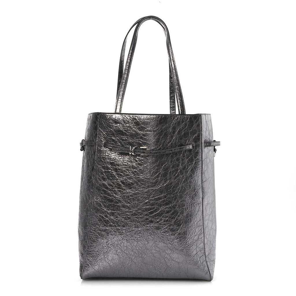 Metallic Calfskin Medium Voyou Bag Silver
