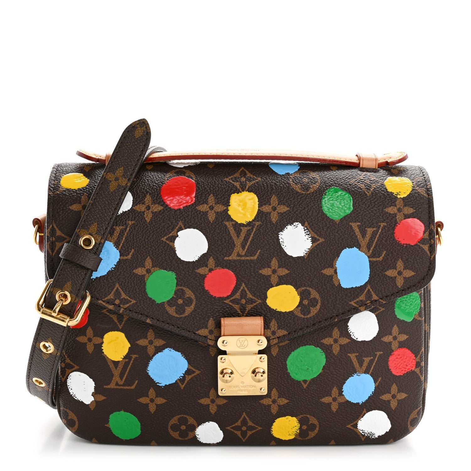 LV x YK Monogram Painted Dots Pochette Metis