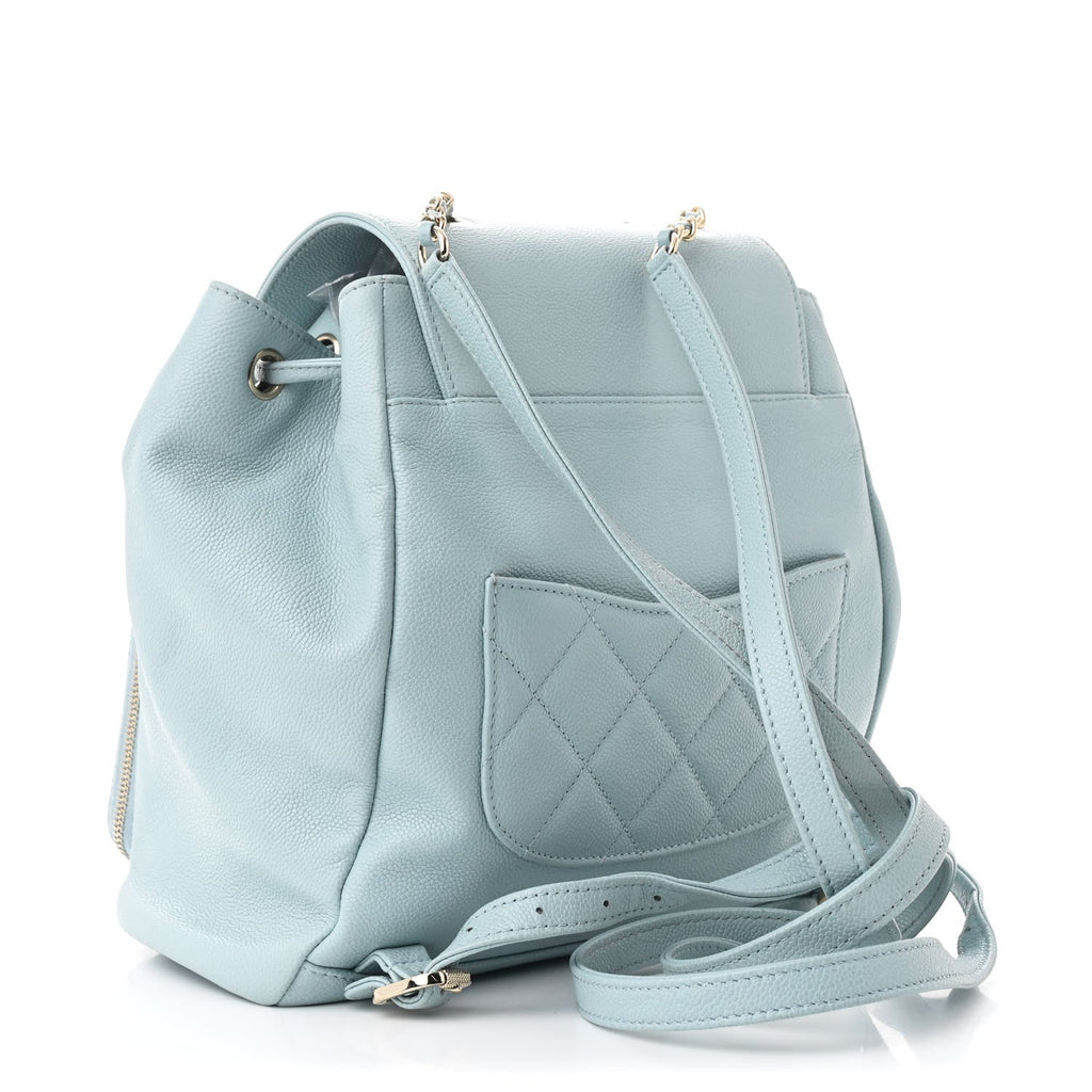 Caviar Quilted Business Affinity Backpack Light Blue