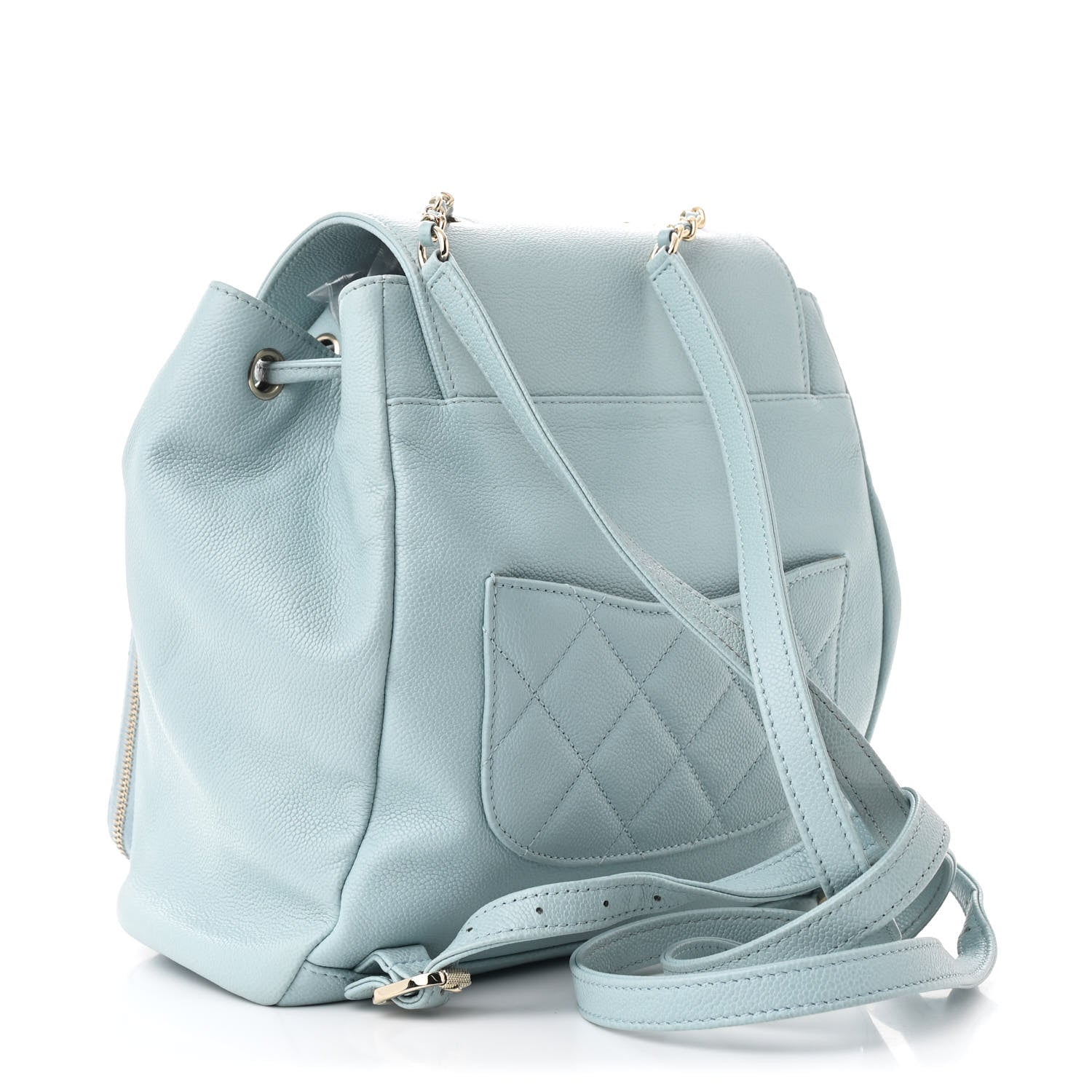 Caviar Quilted Business Affinity Backpack Light Blue