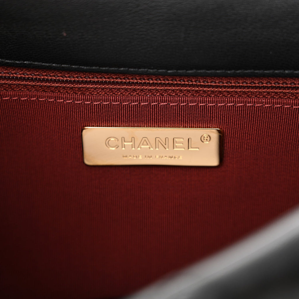 Goatskin Quilted Large Chanel 19 Flap Black