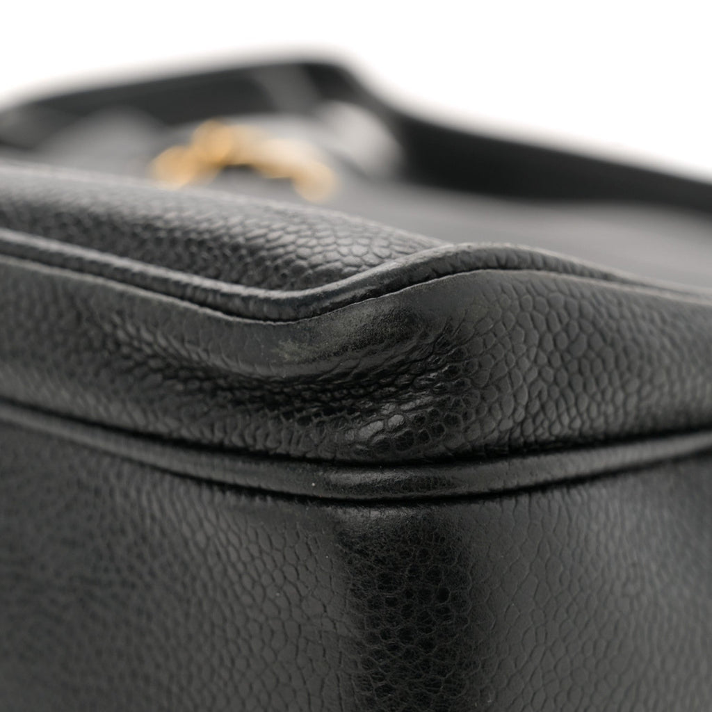 Caviar Flap Shoulder Bag Black