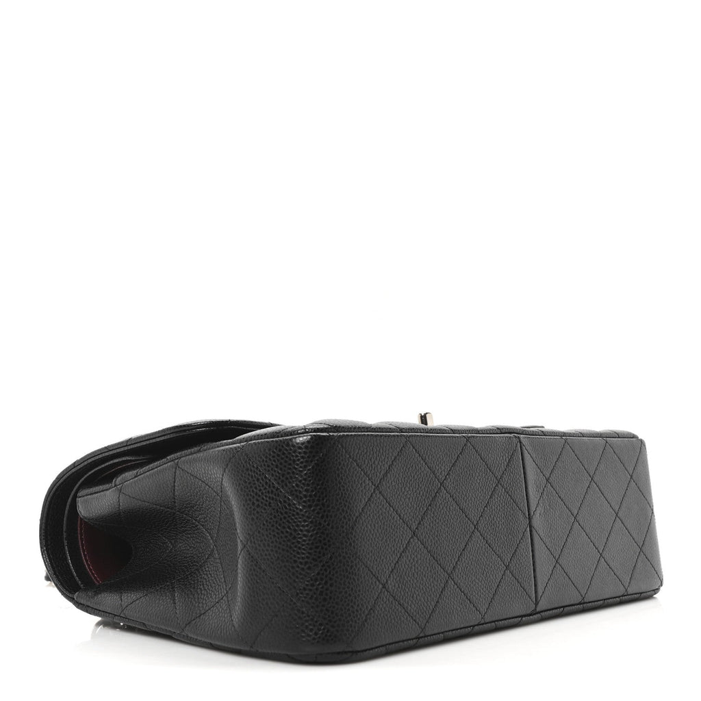 Caviar Quilted Jumbo Double Flap Black