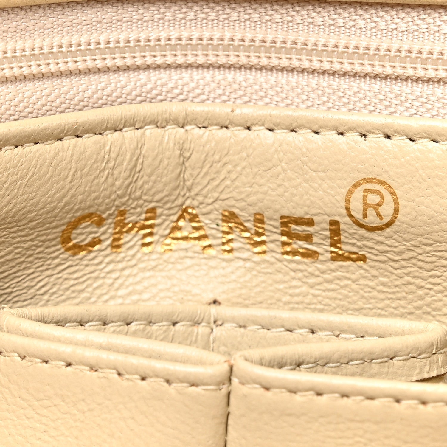 Lambskin Quilted Small Single Flap Beige