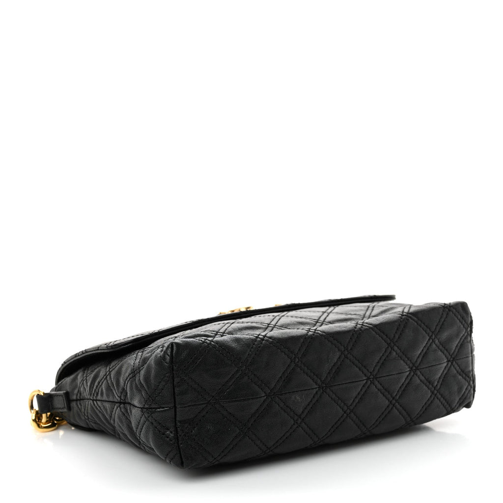 Lambskin Quilted The Large Single Flap Black